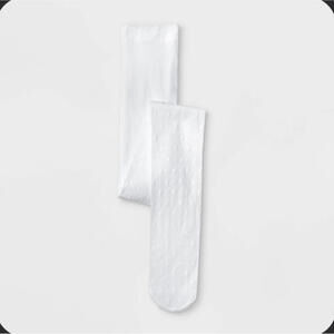 Girls' High Waisted Swiss Dot Tights - Cat & Jack™ Fresh White S CL43